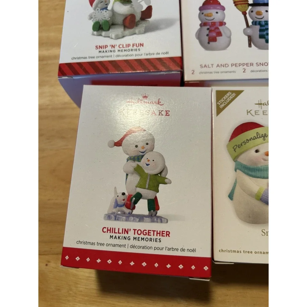 Hallmark Keepsake Ornaments Snowman Lot Of 7 Cupcakes Hugs Ice Skating Snowflake